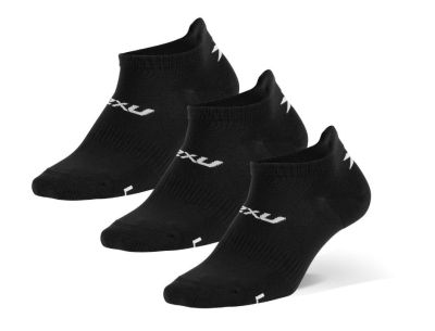 2XU Ankle Socks 3 Pack Black/White - S