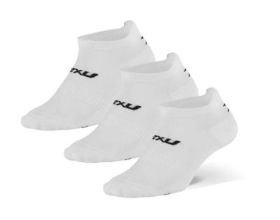 2XU Ankle Socks 3 Pack White/Black - S