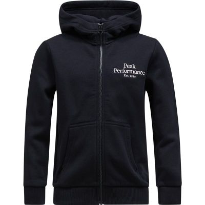 Peak Performance Jr Original Zip Hood Black/Offwhite - 140 cl
