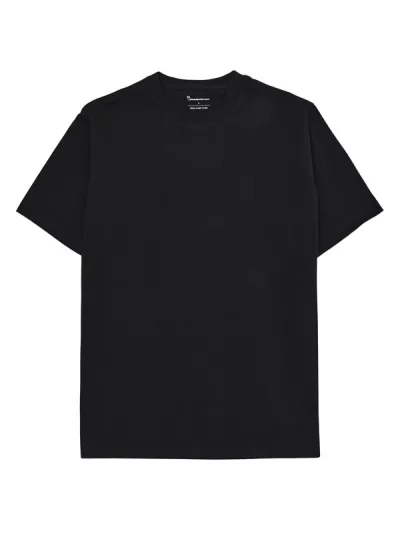 KnowledgeCotton Apparel Tee With Flaglabel Black Jet - L, kuva 1 / 1