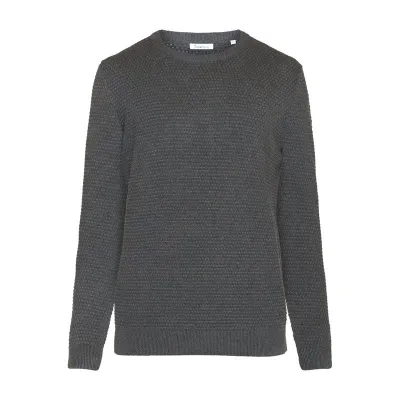 KnowledgeCotton Apparel Vagn Regular Bubble Knit Crew Neck Dark Grey Melange - XL, kuva 1 / 1