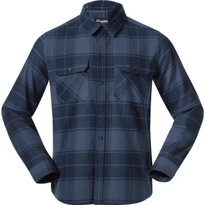 Bergans Nordmarka Flannel Shirt Men Granite Blue/Navy Blue Check - S, kuva 1 / 1