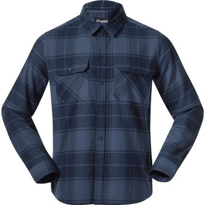 Bergans Nordmarka Flannel Shirt Men Granite Blue/Navy Blue Check - L