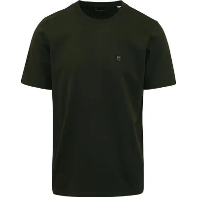 KnowledgeCotton Apparel Loke Badge Tee Forrest Night - L, kuva 1 / 1