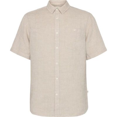 KnowledgeCotton Apparel Regular Linen SL Shirt Light Feather Gray - L