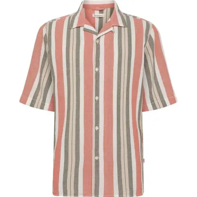 KnowledgeCotton Apparel Box Sl Striped Cotton Shirt Green Stripe - S, kuva 1 / 1