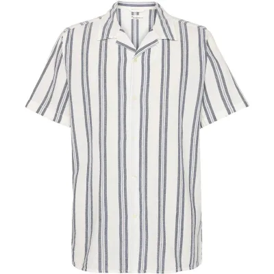 KnowledgeCotton Apparel Box Sl Striped Cotton Shirt Blue Stripe - S, kuva 1 / 1