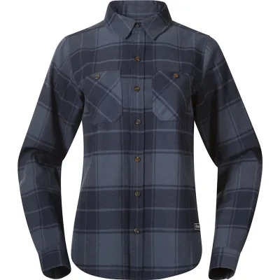 Bergans Nordmarka Flannel Shirt Women Granite Blue/Navy Blue Check - S, kuva 1 / 1