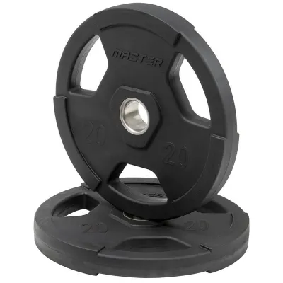 Master Fitness Gummiklädd Skiva Deluxe, Viktskivor gummerade - 20 kg