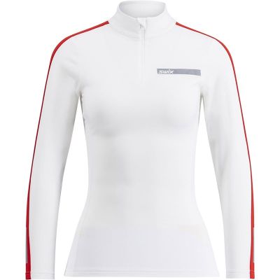Swix Roadline NTS Half Zip Baselayer Top W Bright White/Fiery Red - XL