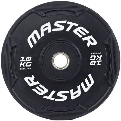 Master Fitness Easy Grip Black, Viktskivor bumper - 10 kg