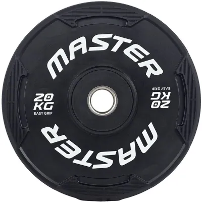 Master Fitness Easy Grip Black, Viktskivor bumper - 20 kg