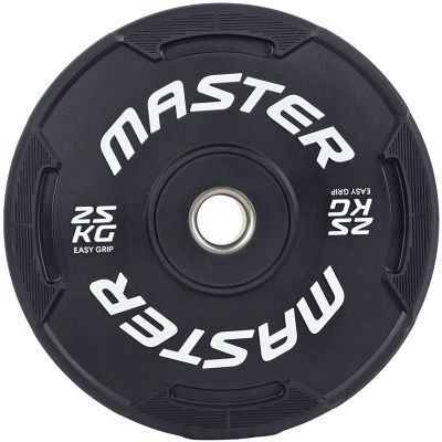 Master Fitness Easy Grip Black, Viktskivor bumper - 25 kg