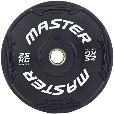 Master Fitness Easy Grip Black, Viktskivor bumper - 25 kg