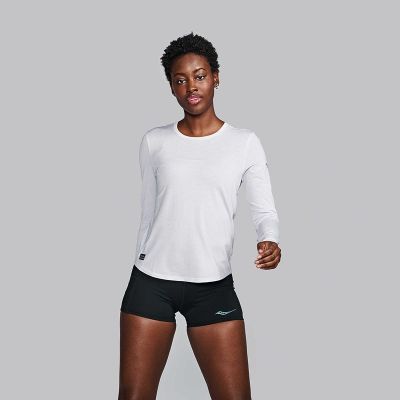 Saucony Stopwatch Long Sleeve Women Aster Heather - M