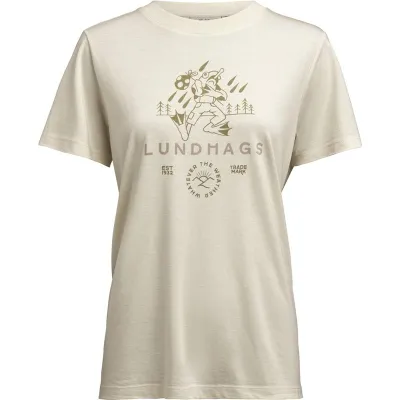 Lundhags Järpen Printed T-shirt W Chalk White - XS, kuva 1 / 1