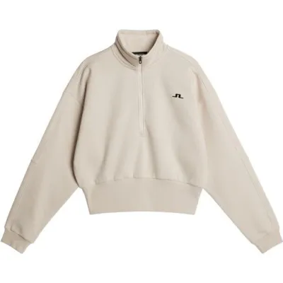 J.Lindeberg Lucia Zip Mock Neck Moonbeam - L