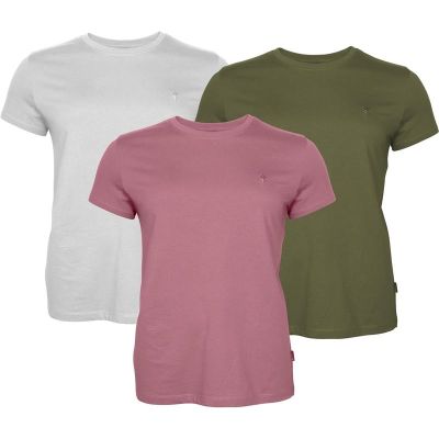 Pinewood 3-Pack T-SHIRT W White/Pine/Lantana - XL