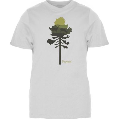 Pinewood Finnveden Recycled Outdoor T-SHIRT W White Mel Pine Tree - S