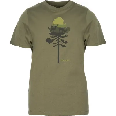 Pinewood Finnveden Recycled Outdoor T-SHIRT W Olive Mel Pine Tree - L, kuva 1 / 1