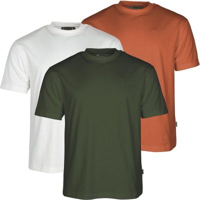 Pinewood 3-pack T-SHIRT White/Pine/B.Orange - XXXL