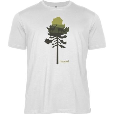 Pinewood Finnveden Recycled Outdoor T-SHIRT White Mel Pine Tree - XXXL