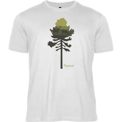 Pinewood Finnveden Recycled Outdoor T-SHIRT White Mel Pine Tree - XXXL, kuva 1 / 1