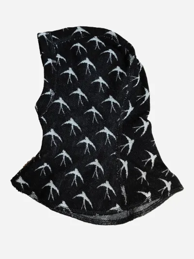 Merino Design -Pääsky, lasten kypärähuppu Musta/valkoinen Svala, kuva 1 / 1