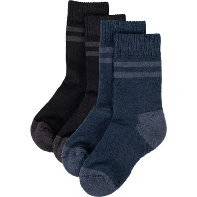 Lindberg Vandra Wool Socks, 2-P Black/Navy - 29-32