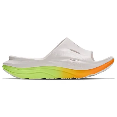 Hoka U Ora Recovery Slide 3 White/Neon Yuzu - 45 1/3