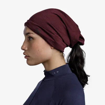 Buff Lightweight Merino Solid Garnet