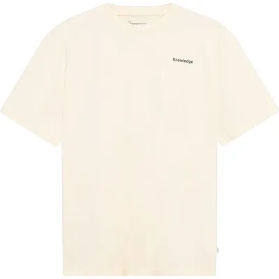 KnowledgeCotton Apparel Back Print T-shirt Egret - S, kuva 1 / 1
