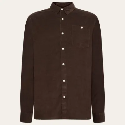 KnowledgeCotton Apparel Dune Regular Corduroy Shirt Chocolate Torte - S, kuva 1 / 1