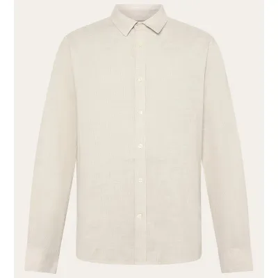 KnowledgeCotton Apparel Dune Regular Stripe Shirt Creme Stripe - M