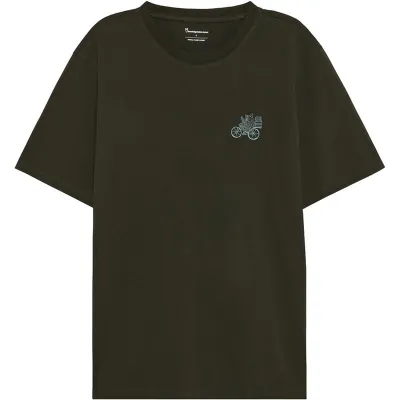 KnowledgeCotton Apparel Chest Embroidery T-shirt Forrest Night - L