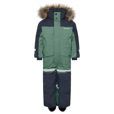 Didriksons Bjärven Kids' Coverall Dark Moss - 110, kuva 1 / 1