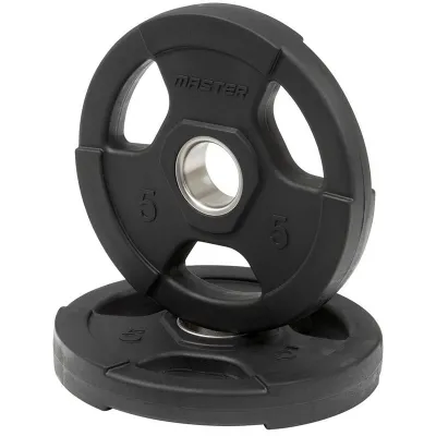 Master Fitness Gummiklädd Skiva Deluxe, Viktskivor gummerade - 5 kg