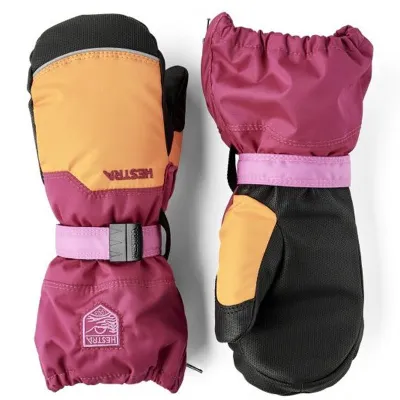 Hestra Baby Zip Mitt Orange/Orchid - 1