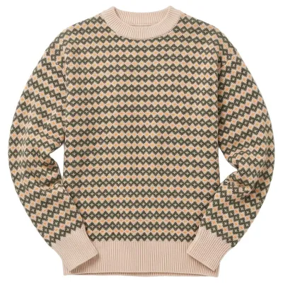 KnowledgeCotton Apparel Lambswool jacquard sweater Green - XL