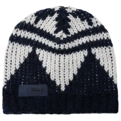 Varg Bräcke Knitted Beanie Dark Blue With Off White - Onesize