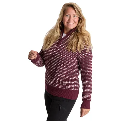 Tuxer Women's Pricilla Sweater Maroon Red Knit - S