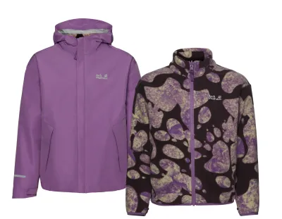 Jack Wolfskin Kids Iceland 3in1 Printed Jacket lasten välikausitakki