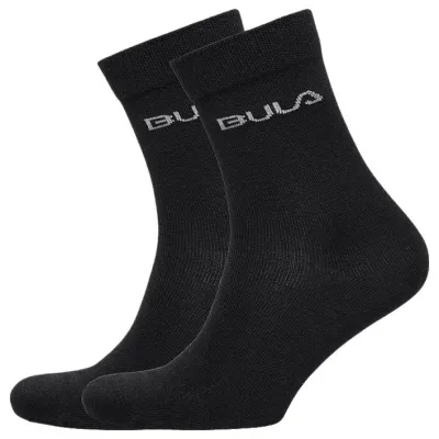 Bula 2 Pk Basic Wool Socks Black - 43/45